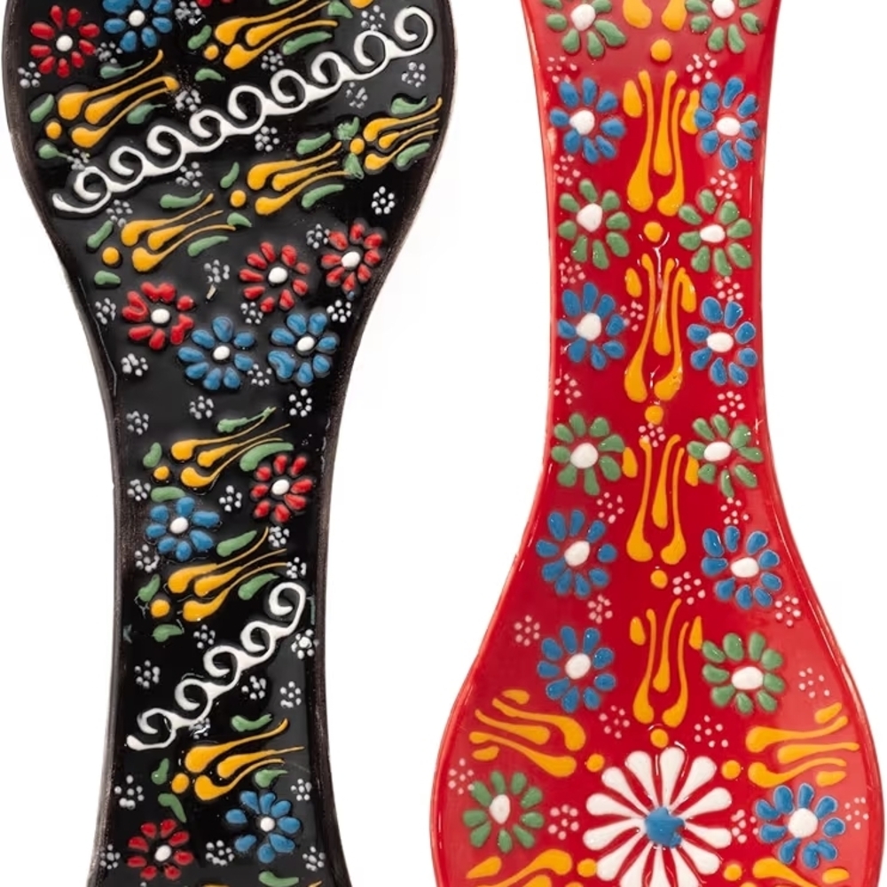 Elegant Ceramic Spoon Rest for Kitchen Counter & Stove Top - Large Spoon Holder